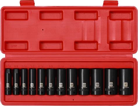 12 Pieces 38inch Drive Deep Impact Socket Set 516 To 1 Inch Crv Sae 6 Point De Ebay