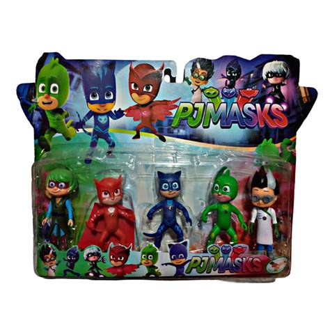 Kit Bonecos Herois Pjmasks Menino Gato Lagartixo Corujita Pj Masks