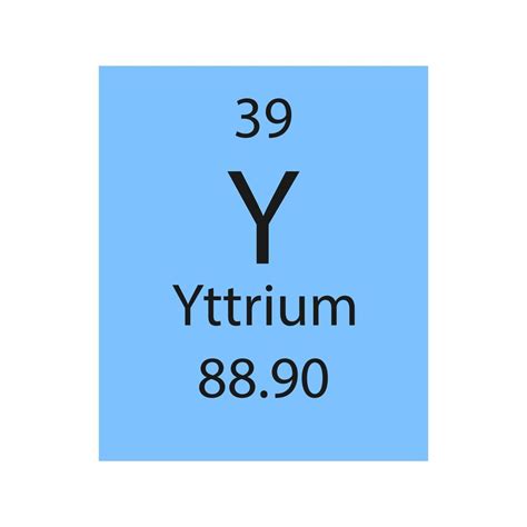 Yttrium Symbol Periodic Table Element Yttrium Icon Royalty Free Vector