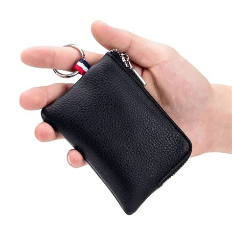 Genuine Leather Coin Purse Mini Ultra Thin Small Zipper Cute Wallet