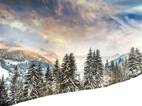 X Hintergrundbild Schnee Winter Himmel Natur Berg