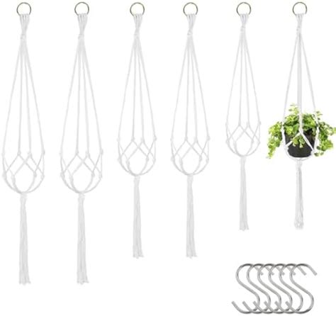 Suspension Plante 5 pièces Macrame Pot Suspendu Panier Suspendu en