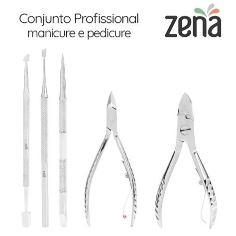 Conjunto De Manicure E Pedicure Completo A O Inox Pe As Zena Submarino