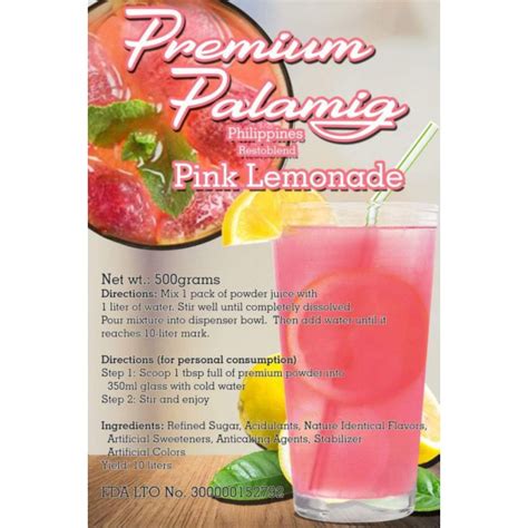 500 Grams Premium Pink Lemonade Juice Powder Shopee Philippines