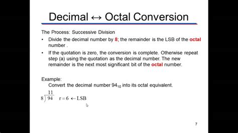 Converting Decimal To Octal