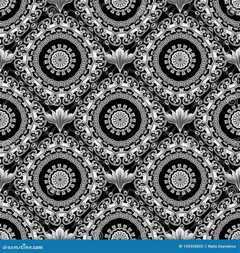 Modelo Incons Til Del Vector Blanco Y Negro Barroco Fondo Ornamental