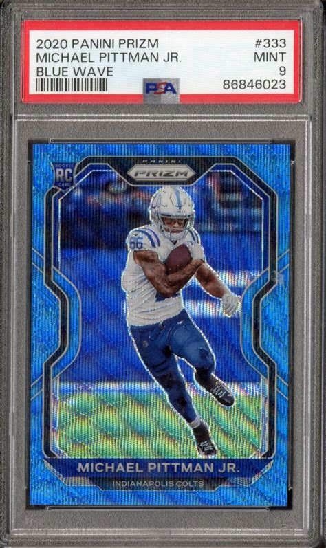 2020 Panini Prizm Michael Pittman Jr Blue Wave 199 PSA 9 Mint 333 RC