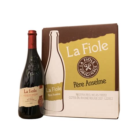 La Fiole Cotes Du Rhone Red 75cl Carton X6 Bottles And Glasses