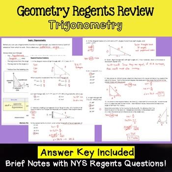 Geometry Regents Review Trigonometry By Be There Or Be Squared