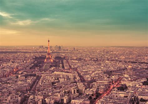 Paris At Sunset Overlooking The Eiffel Tower France Flickr