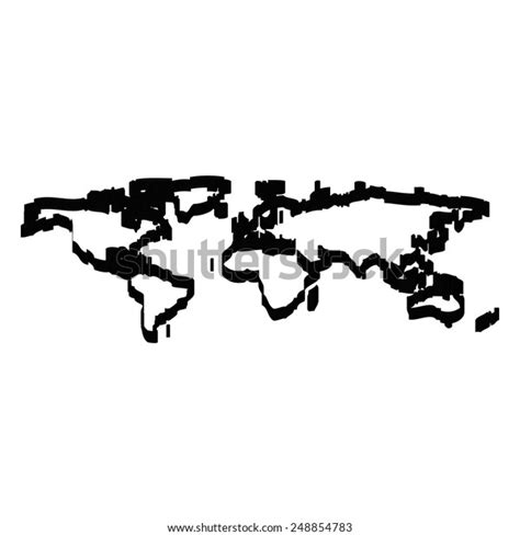 3d World Map Stock Vector Royalty Free 248854783 Shutterstock