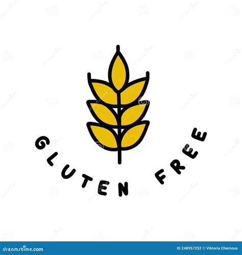 Gluten Free Sign Doodle Icon Vector Color Line Illustration Stock