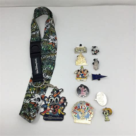 Disney Trading Pin Lot Of 10 Lanyard And 2013 Medallion B EBay