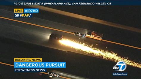 Car Chase Los Angeles California Police Pursuit Ends With Suspect