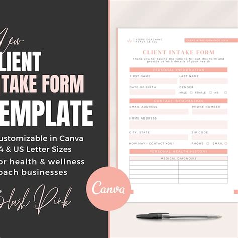 Tax Preparer Client Intake Form Etsy