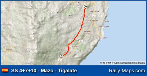 Ss Mazo Tigalate Stage Map Rally La Palma Isla Bonita