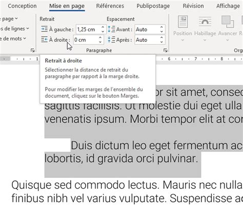 Paragraphe Word Retrait Espacement Interligne