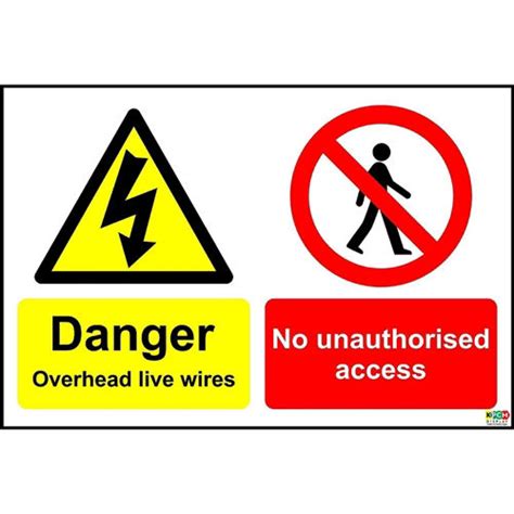 Kpcm Danger Overhead Live Wires No Unauthorised Access Safety Sign Made In The Uk