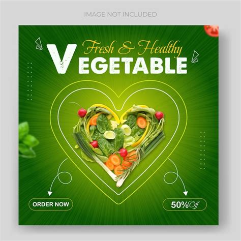 Premium Vector Fresh Vegetables Food Menu Social Media Post Design Or