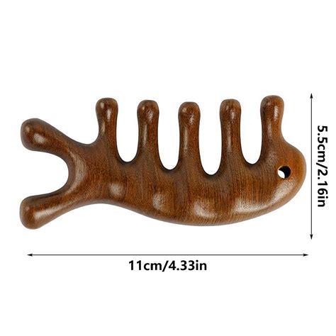 Ans Curl Defining Golden Sandalwood Head Massager And Comb Stimulate Scalp Relax Muscles Promote