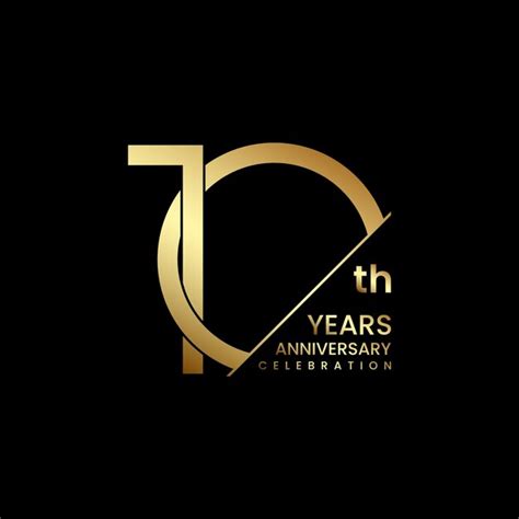 Dise O Del Logotipo Del D Cimo Aniversario Con N Mero Dorado