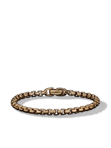 David Yurman 18kt Yellow Gold Box Chain Bracelet 5mm Gold FARFETCH