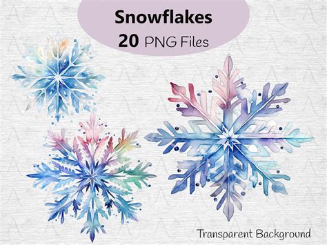 Snowflakes Clipart Christmas Snow Clipart Christmas Png - Etsy