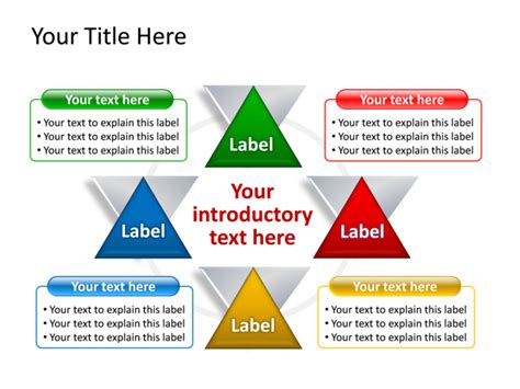 Powerpoint Slide Triangle Diagram 4 Triangles Multicolor Tg532