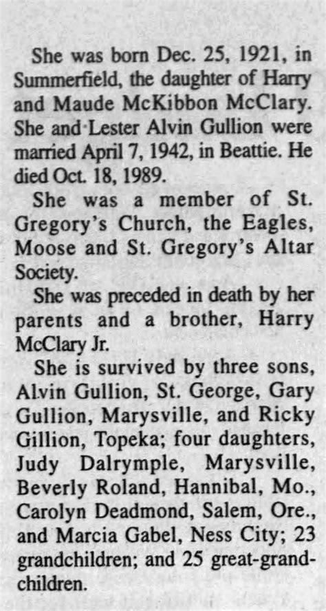 Mary Margaret Mcclary Gullion Find A Grave Memorial