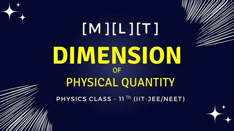 Dimensions Of Physical Quantities Unit And Measurement Physics