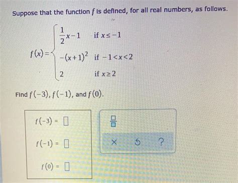 Solved Suppose That The Function F Is Defined For All Real Chegg