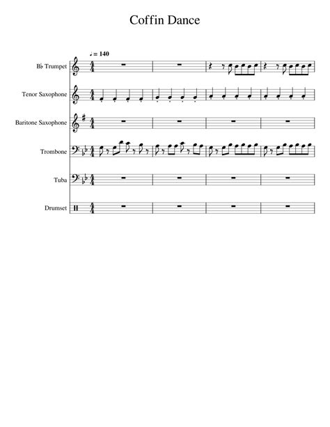 Coffin Dance Sheet music for Trombone, Tuba, Saxophone tenor, Saxophone baritone & more ...