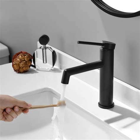 Phiestina NS WF005 MB SGF06 MB Grifo de lavabo de baño negro mate