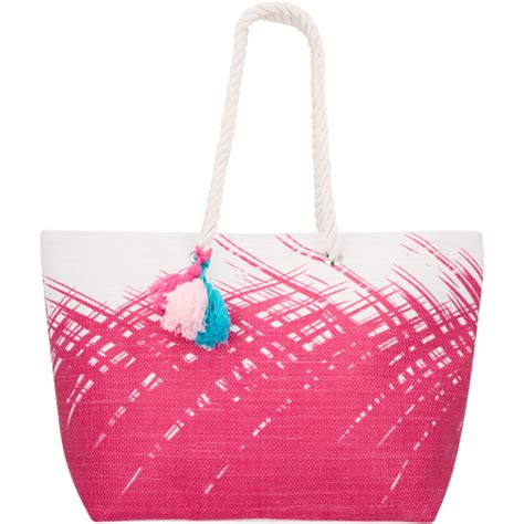 Clicks Straw Beach Bag Pink Ombre Clicks