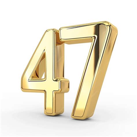3d Gold Number 47 Isolated On White Background Premium Ai Generated Image