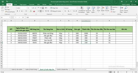 T Ng H P M U File Excel Qu N L B N H Ng Online M I Nh T