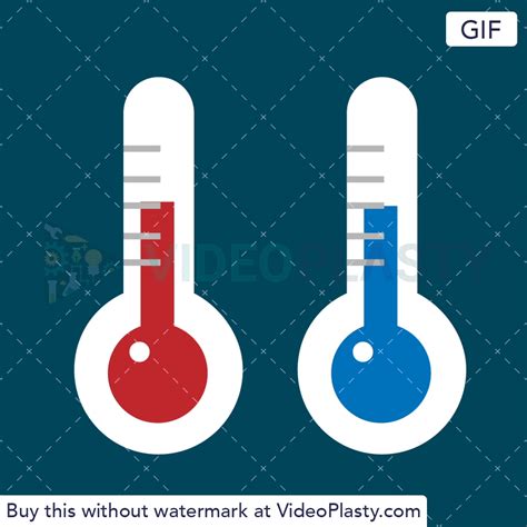 Two Thermometers With Red And Blue Faces On Them One Is Reading 