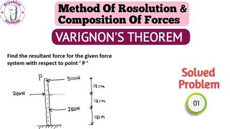 Varignon S Theorem Of Moment Problem 1 Engineering Mechanics YouTube