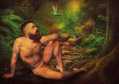 Hummingbird Erotic Gay Male Nude Art Etsy