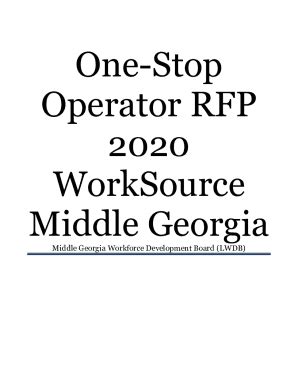 Fillable Online One Stop Operator Request For Proposal Rfp Middle