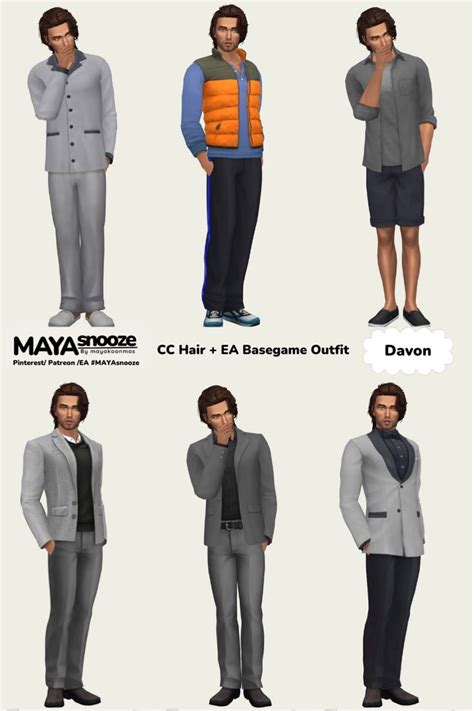 The Sims4 TS4 NOCC Sim Basegame Outfits CC Hairs By JohnnySims In 2024