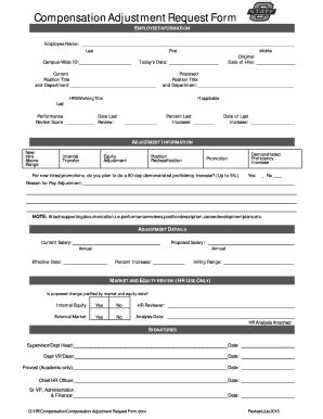 Fillable Online Hr Okstate Compensation Adjustment Request Form Fax