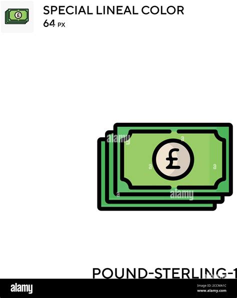 Pound Sterling 1 Special Lineal Color Icon Illustration Symbol Design