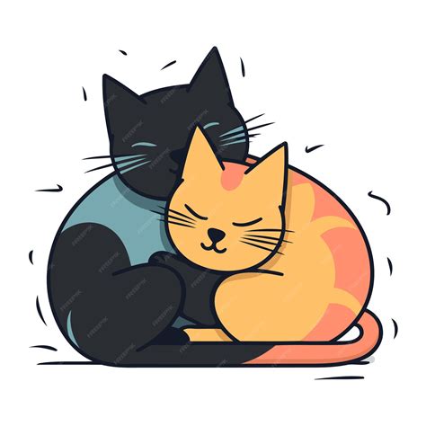 Premium Vector Cute Cat Sleeping On A Pillow Vector Illustration In