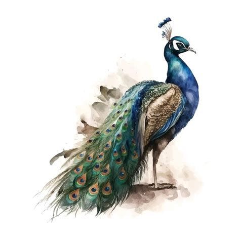 Premium Vector Peacock Watercolor Vector Beautiful Bird Design