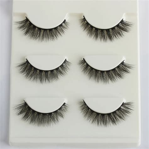 3 Pairs HandMade Full Strip Lashes Mink Eyelashes Mink Lashes Curled