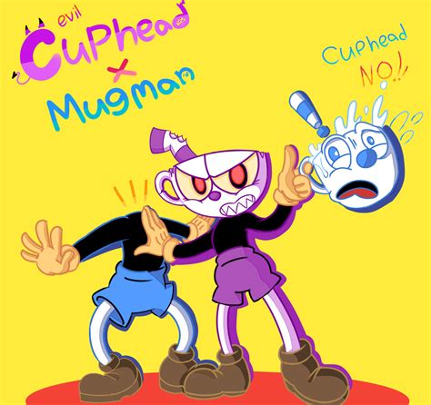 evil cuphead x mugman 루핀 Illustrations ART street