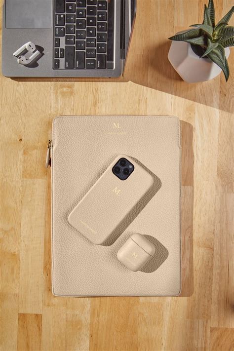 Saharan Nude Leather Accessories MAISON de SABRÉ Apple ürünleri Kırtasiye Çanta