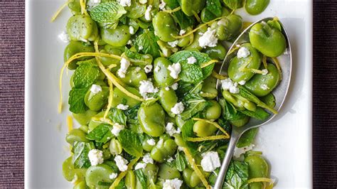 Broad Bean Salad With Mint Feta And Lemon Oil Recipe A Fork And A Pencil