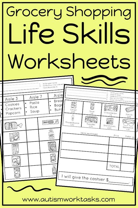 Life Skills For Special Needs Worksheets